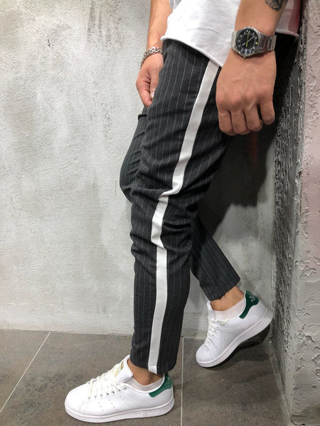 Striped Ankle Pants Streetwear 4392