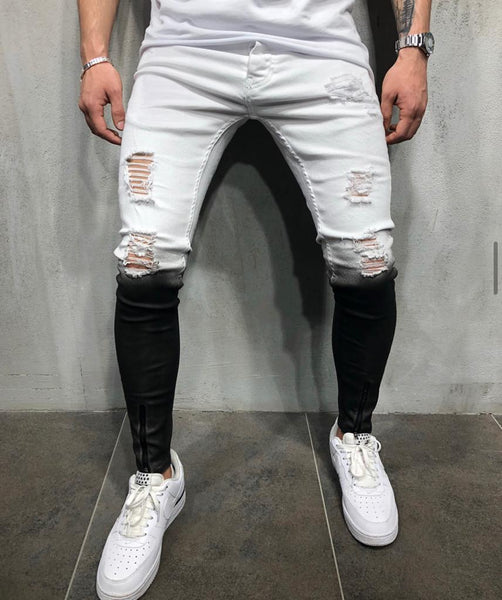 Black&White Jeans Ripped 4548