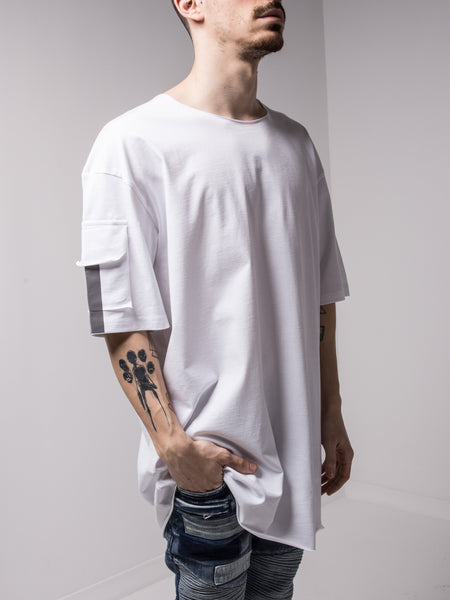 Big Back Pocket T-shirt White 4666