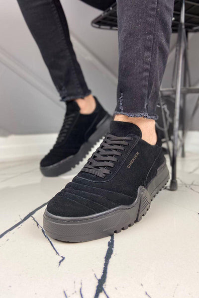 STM Sneakers CH037 Men's Suede Full Black Casual Shoes