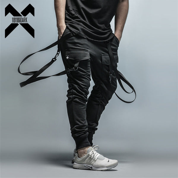 Black Hip hop Men Cargo Pants 001